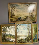 Four woodland theme some signed ('Phillips' and 'Childs'), framed