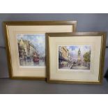 Two Edwardian theme prints London and Paris