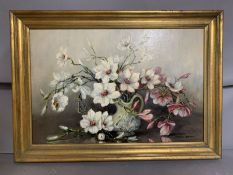 Marion L. Broom (1878-1962), "Magnolia", signed lower right, oil on canvas, framed,"Malcolm Innes