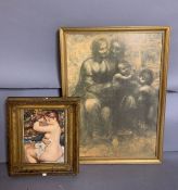 Two prints of lady's framed