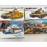Four boxed various markers army tankers model kits, T-28 WWII Soviet Medium Tank, Bergepanzer