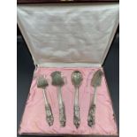 An Indian silver cutlery set.