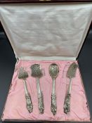 An Indian silver cutlery set.