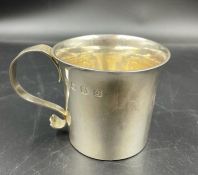 A silver Christening mug by Thomas Bradbury & Sons Ltd (Sheffield) (Total Weight 183g)