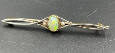 An opal brooch