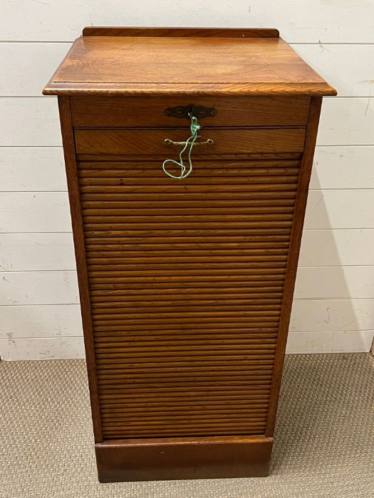 A Tambour fronted music cabinet (H104cm W50cm D43cm) - Image 3 of 4