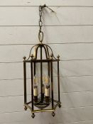 A brass hall lantern