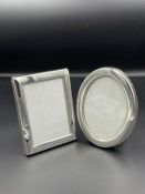 Concorde memorabilia: Two hallmarked silver photo frames, one oval one rectangular