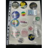 A selection of crew badges for BBC productions including Blue Peter, Old Grey whistle Test and
