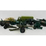 A selection of various military tankers, trucks, etc