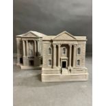 A pair of hand made models by Timothy Richards, the Queen Anne House and The Tyl Theatre.(20cm x
