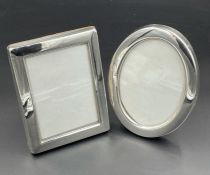 Concorde memorabilia: Two hallmarked silver photo frames, one oval one rectangular