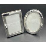 Concorde memorabilia: Two hallmarked silver photo frames, one oval one rectangular