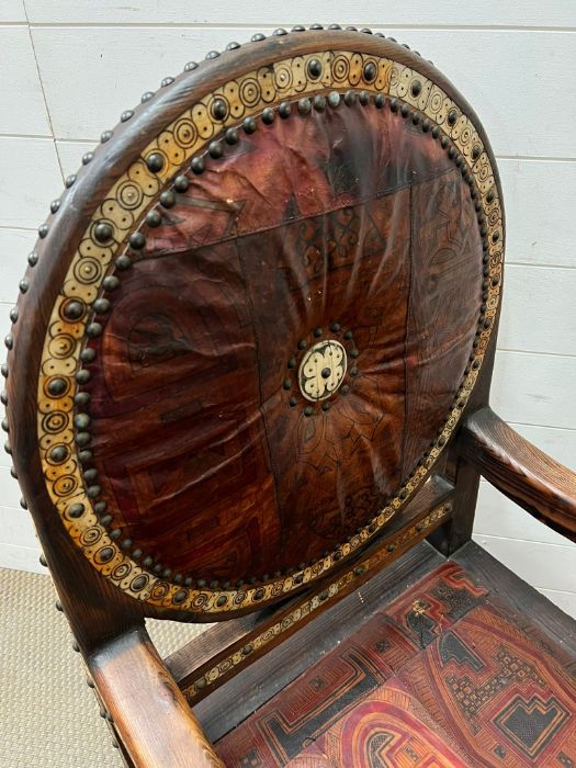 A Moroccan Mother of Pearl ornate chair - Image 4 of 6