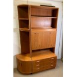 A G-Plan wall unit consisting of drinks cabinet drawers and shelving unit (Main H194cm W80cm
