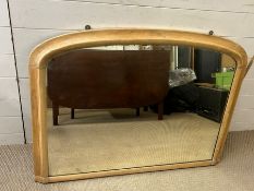 A pine over mantle mirror (107cm x 82cm)