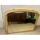 A pine over mantle mirror (107cm x 82cm)