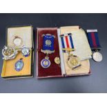 A collection of silver medals and medals for Military Police, dancing silver jubilee etc