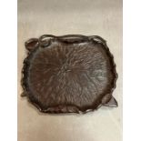 Japanese rectangular tray, lotus leaf relief (28cm x 26cm)