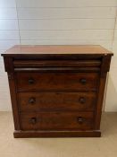 A mahogany chest of drawers (H106cm W107cm D53cm)