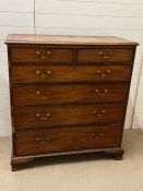 Chest of drawers two over four drawers with inlay (H120cm W110cm D53cm)
