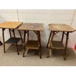 Three bamboo tables (57cm x 41cm)