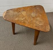 A Mid Century tri-form teak table (40cm x 40cm)