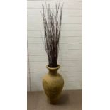 A floor standing urn/vase with willow, and stand