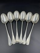 A set of six silver spoons by J & J Maxfield Ltd by Sheffield 1902 (Total Weight 470g approximate)