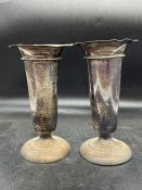 A Pair of silver vases by Deakin & Francis Ltd, hallmarked for Birmingham 1911.