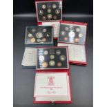Four sets of UK Proof Coin Collections 1993 x 2, 1986 x 2.