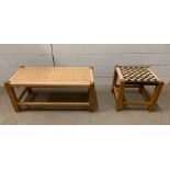 Two seagrass bench and stool