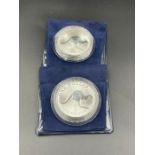 Two 1oz Australian 1993 Kangaroo coins.