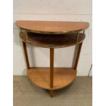 Demi Lune Mid Century side table (H70cm W60cm D30cm