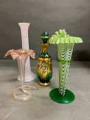 Four decorative glass vases