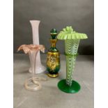 Four decorative glass vases