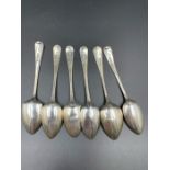 A selection of six Georgian hallmarked silver spoons.