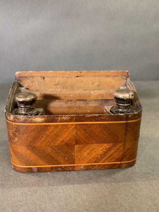 A Desk tidy with hallmarked silver inkwells. - Image 2 of 4