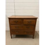 Small mahogany chest of drawers (H77cm W87cm D47cm)