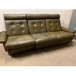 A three seater modular vintage button back sofa