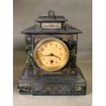 A slate and marble mantle clock AF