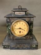 A slate and marble mantle clock AF