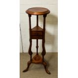 A mahogany plant stand/ shaving stand