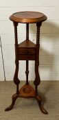 A mahogany plant stand/ shaving stand