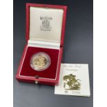 A 1985 Proof Sovereign with original certificate