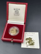 A 1985 Proof Sovereign with original certificate