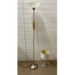 A floor standing lamp and table lamp