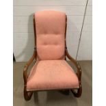 A mahogany frame rocking chair