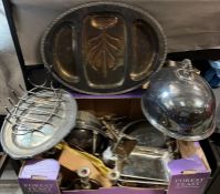 A Large volume of quality plated and EPNS serving dishes etc.