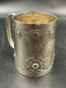 A small silver tankard 7cm H by William Mammatt & Son hallmarked for Sheffield 1899 (Total Weight